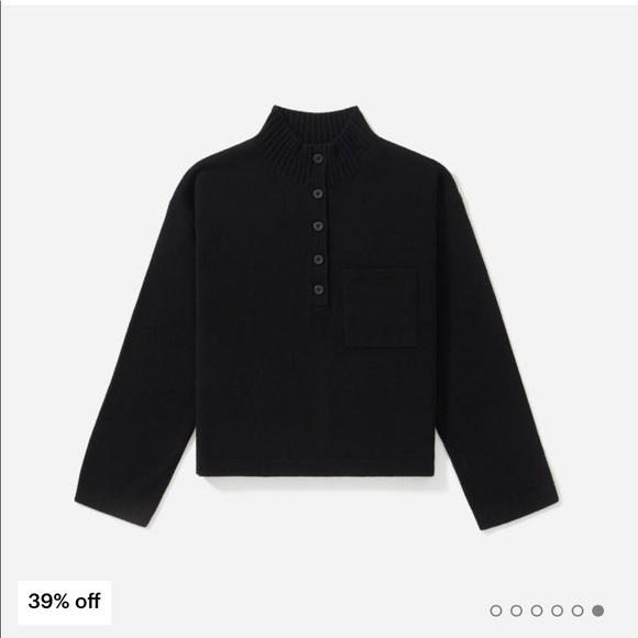 Everlane - ReCashmere Button Mockneck - Size M - Picture 2 of 4